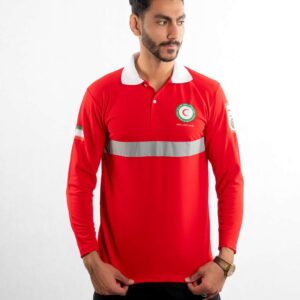 تیشرت یقه رنگی آستین بلند سازمانی (هلال احمر / آتش نشانی)
